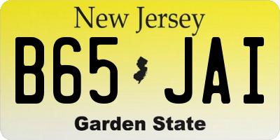 NJ license plate B65JAI