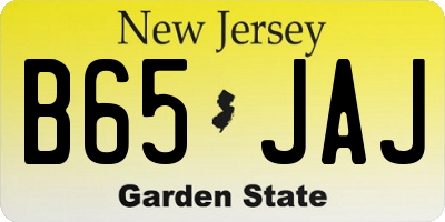NJ license plate B65JAJ