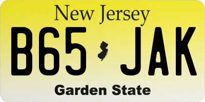 NJ license plate B65JAK