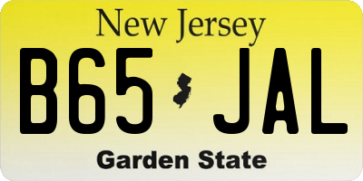 NJ license plate B65JAL