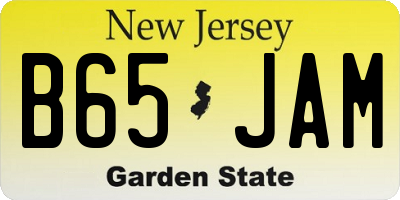 NJ license plate B65JAM
