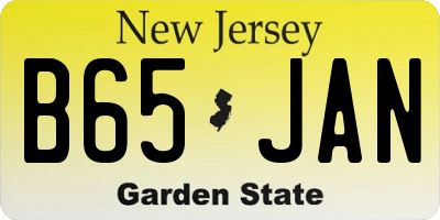 NJ license plate B65JAN