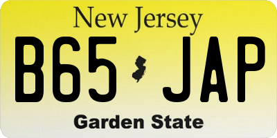 NJ license plate B65JAP