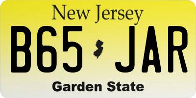 NJ license plate B65JAR