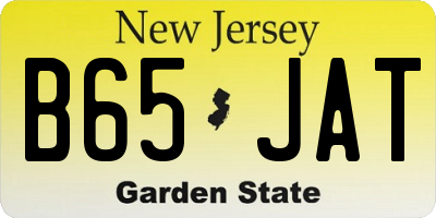 NJ license plate B65JAT