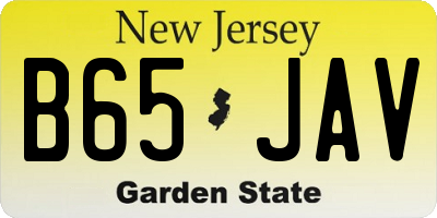 NJ license plate B65JAV