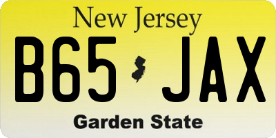 NJ license plate B65JAX