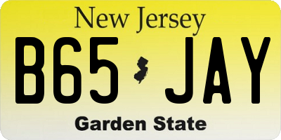 NJ license plate B65JAY