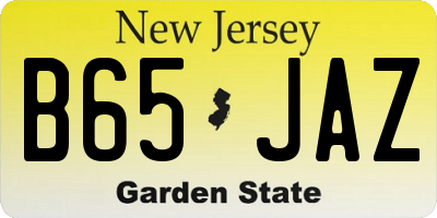 NJ license plate B65JAZ