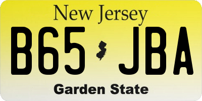 NJ license plate B65JBA