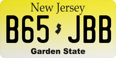 NJ license plate B65JBB