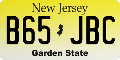 NJ license plate B65JBC