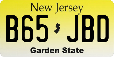 NJ license plate B65JBD
