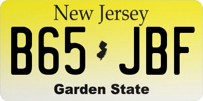 NJ license plate B65JBF