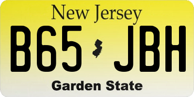 NJ license plate B65JBH