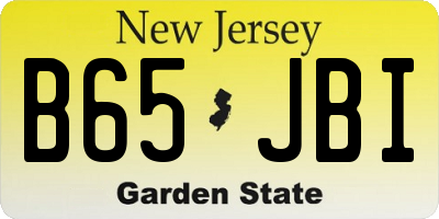 NJ license plate B65JBI
