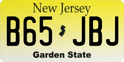 NJ license plate B65JBJ
