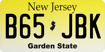 NJ license plate B65JBK