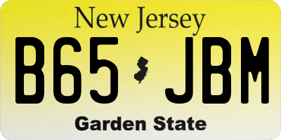 NJ license plate B65JBM