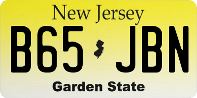 NJ license plate B65JBN