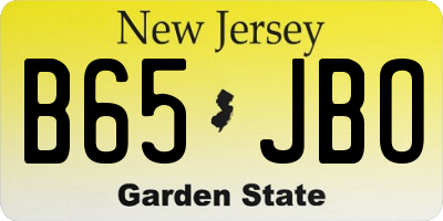 NJ license plate B65JBO