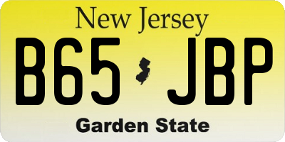 NJ license plate B65JBP