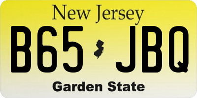 NJ license plate B65JBQ