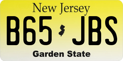 NJ license plate B65JBS