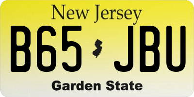 NJ license plate B65JBU