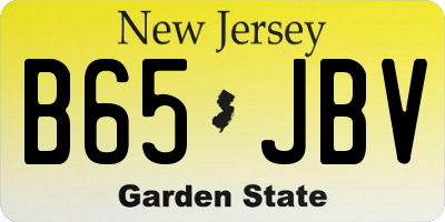 NJ license plate B65JBV