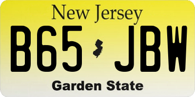 NJ license plate B65JBW