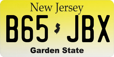 NJ license plate B65JBX