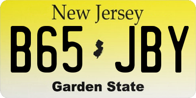 NJ license plate B65JBY
