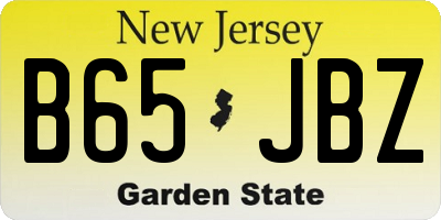 NJ license plate B65JBZ