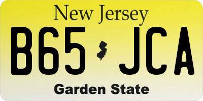 NJ license plate B65JCA