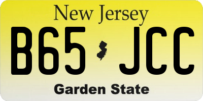 NJ license plate B65JCC