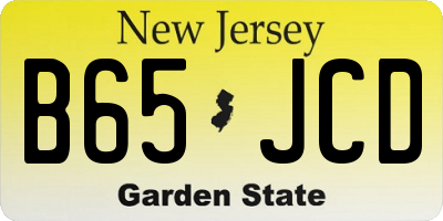NJ license plate B65JCD