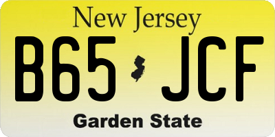NJ license plate B65JCF