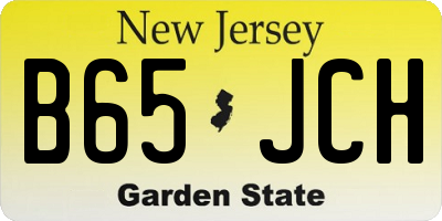 NJ license plate B65JCH