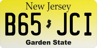 NJ license plate B65JCI