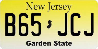 NJ license plate B65JCJ