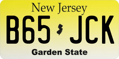 NJ license plate B65JCK