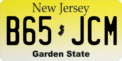 NJ license plate B65JCM