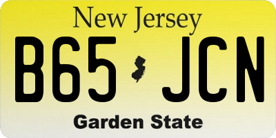 NJ license plate B65JCN
