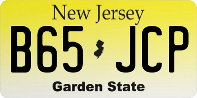 NJ license plate B65JCP
