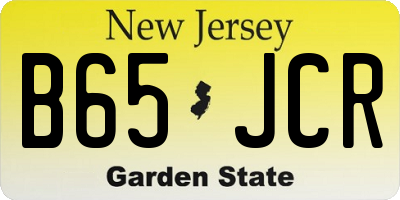 NJ license plate B65JCR