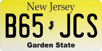 NJ license plate B65JCS