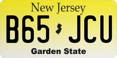 NJ license plate B65JCU