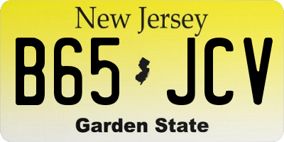 NJ license plate B65JCV