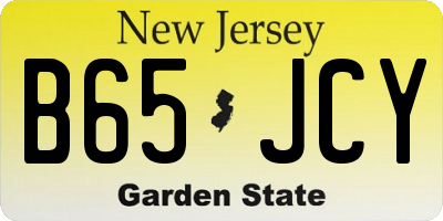 NJ license plate B65JCY